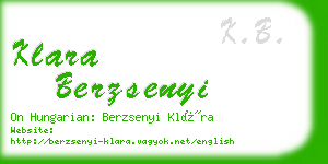 klara berzsenyi business card